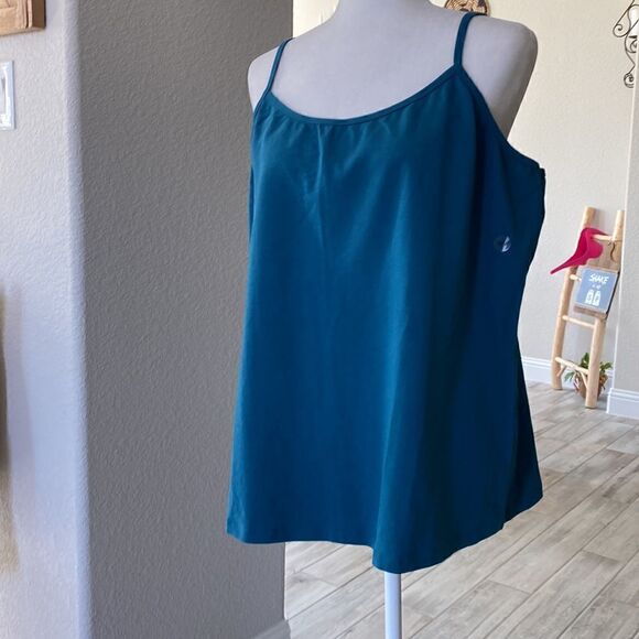 Lane Bryant Turquoise Blue Tank Top 18/20 Cotton Blend NWOT Adjustable Straps - Picture 4 of 14